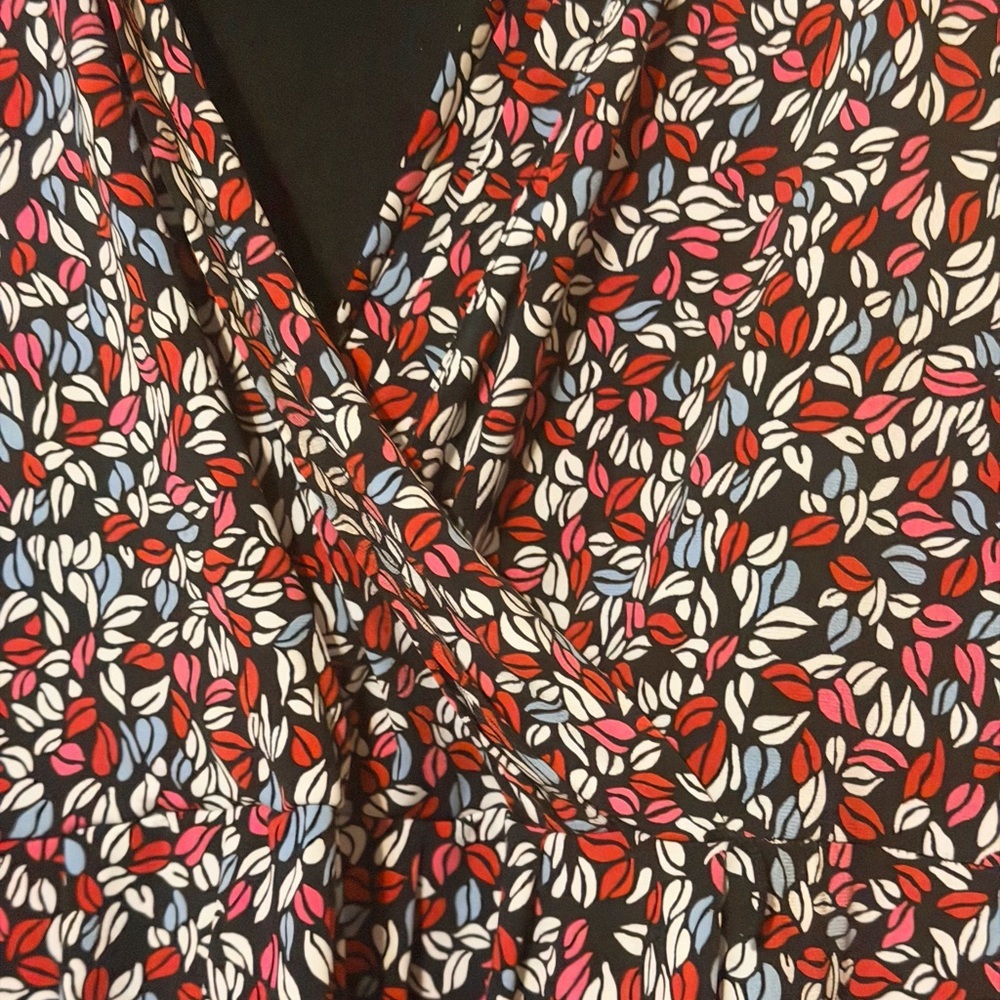 Liz Claiborne Red and Blue Floral Dress - Picture 5 of 8